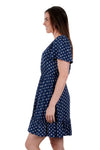 PURE WESTERN BETHANY SHORT SLEEVE DRESS - NAVY