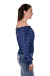 PURE WESTERN EMMA WOMENS BLOUSE - NAVY