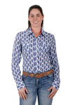 PURE WESTERN MABEL WOMENS LONG SLEEVE SHIRT - WHITE/PINK