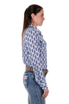 PURE WESTERN MABEL WOMENS LONG SLEEVE SHIRT - WHITE/PINK