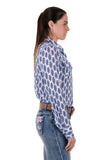 PURE WESTERN MABEL WOMENS LONG SLEEVE SHIRT - WHITE/PINK