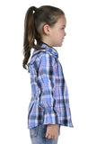 PURE WESTERN SHILOH GIRLS LONG SLEEVE SHIRT - BLUE