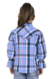 PURE WESTERN SHILOH GIRLS LONG SLEEVE SHIRT - BLUE