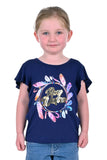 PURE WESTERN DYLAN GIRLS SHORT SLEEVE TEE - NAVY