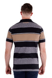 WRANGLER ANDREW MENS SHORT SLEEVE POLO - BLACK/TAN