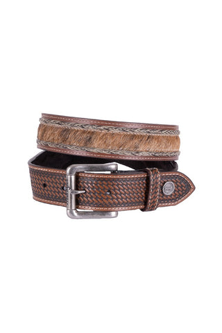 WRANGLER AVERY BELT - TAN WITH COWHIDE