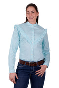 Wrangler Paola Womens Long Sleeve Shirt - Aqua