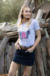 WRANGLER MILA SHORT SLEEVED WOMENS TEE - WHITE MARLE