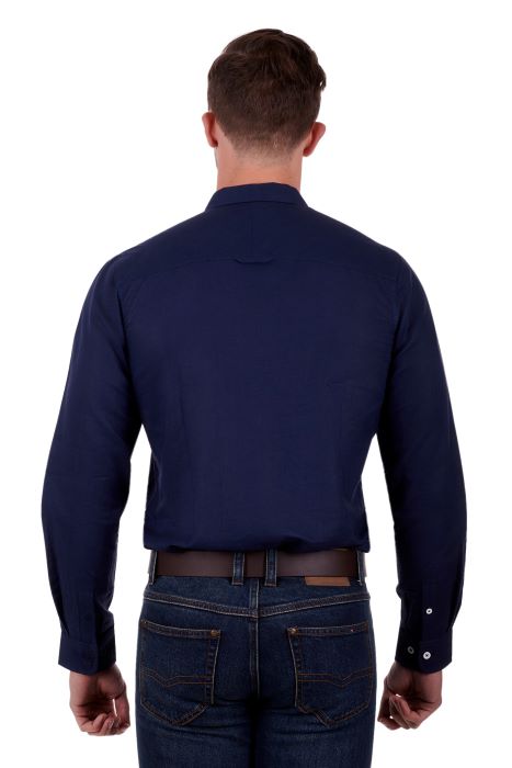 Thomas Cook Louis Mens Tailored Long Sleeve Shirt - Navy
