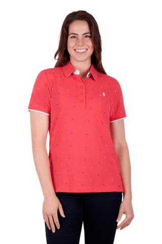 THOMAS COOK CADY WOMENS SHORT SLEEVE POLO - WATERMELON