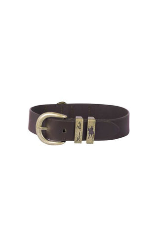 THOMAS COOK TWIN KEEPER DOG COLLAR - CHOCOLATE [SZ:S]