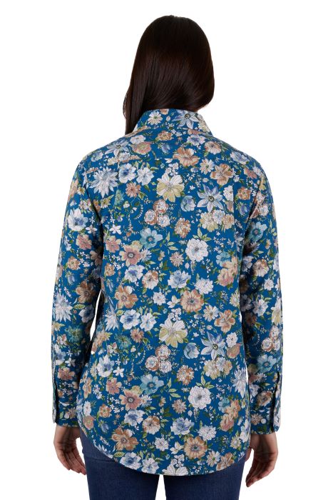 HARDSLOG CARLA FULL PLACKET LONGSLEEVE SHIRT - BLUE [SZ:8]