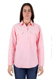 HARDSLOG JAS HALF PLACKET LONG SLEEVE SHIRT - PINK [SZ:8]