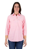 HARDSLOG JAS HALF PLACKET LONG SLEEVE SHIRT - PINK [SZ:8]