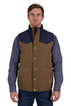 PURE WESTERN MARTIN MENS REVERSIBLE VEST - TAN/NAVY [SZ:XS]