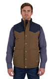 PURE WESTERN MARTIN MENS REVERSIBLE VEST - TAN/NAVY [SZ:XS]