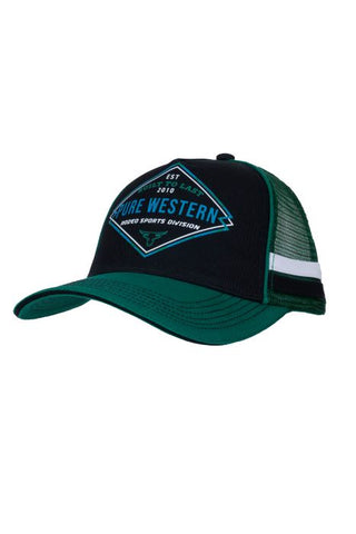 PURE WESTERN BROCK TRUCKER CAP - BLACK/GREEN 