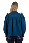 PURE WESTERN PIPPA WOMENS BLOUSE - BLUE [SZ:10]