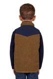 PURE WESTERN MARTIN BOYS REVERSIBLE VEST - TAN/NAVY [SZ:8]