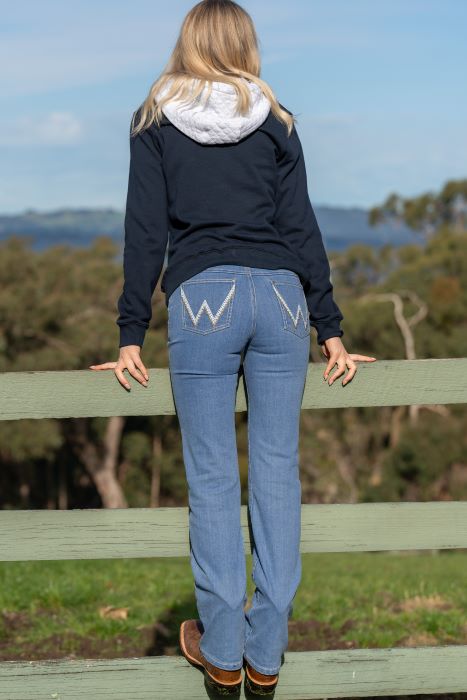 WRANGLER AUSTIN JEAN WOMENS Q-BABY - FADED BLUE [SZ:0X34]