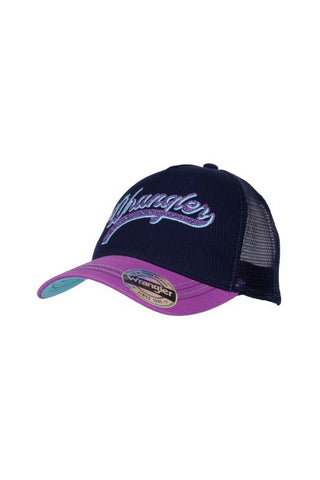WRANGLER HILDA KIDS TRUCKER CAP - NAVY/VIOLET [SZ:44]
