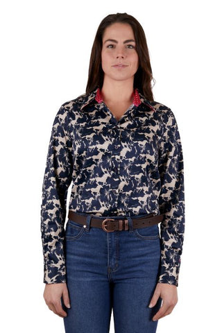 THOMAS COOK BAILEY WOMENS LONG SLEEVE SHIRT - NAVY [SZ:8]