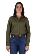 THOMAS COOK PHOEBE WOMENS LONG SLEEVE SHIRT - KHAKI [SZ:8]