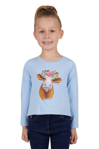 THOMAS COOK KIT GIRLS LONG SLEEVE TEE - SKY BLUE [SZ:2]