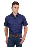 PURE WESTERN DREW MENS SHORT SLEEVE SHIRT - DENIM [SZ:XS]