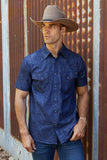 PURE WESTERN DREW MENS SHORT SLEEVE SHIRT - DENIM [SZ:XS]