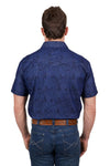 PURE WESTERN DREW MENS SHORT SLEEVE SHIRT - DENIM [SZ:XS]