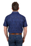 PURE WESTERN DREW MENS SHORT SLEEVE SHIRT - DENIM [SZ:XS]