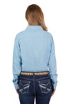PURE WESTERN SHELBY WOMENS LONG SLEEVE SHIRT - BLUE [SZ:8]