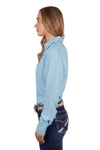 PURE WESTERN SHELBY WOMENS LONG SLEEVE SHIRT - BLUE [SZ:8]