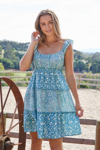 PURE WESTERN HAYLEY SLEEVELESS STRAP DRESS - MULTI [SZ:8]