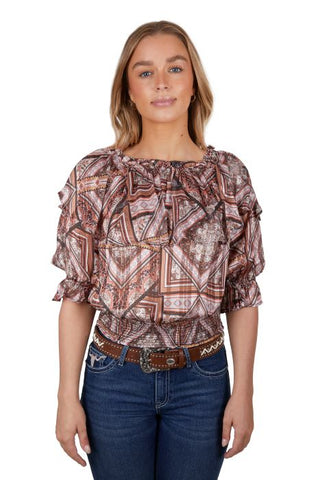 PURE WESTERN STEVIE BLOUSE - MULTI [SZ:8]