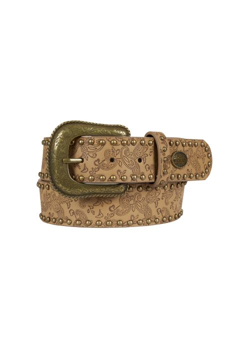 PURE WESTERN PAISLEY BELT - LIGHT TAN [SZ:XS]