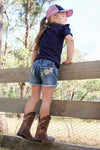 PURE WESTERN PEYTON GIRLS SHORT - RETRO BLUE [SZ:2]