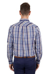 THOMAS COOK LOYD MENS 2 POCKET LONG SLEEVE SHIRT - BLUE/TAN [SZ:M]