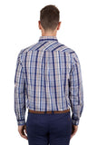 THOMAS COOK LOYD MENS 2 POCKET LONG SLEEVE SHIRT - BLUE/TAN [SZ:M]