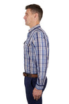 THOMAS COOK LOYD MENS 2 POCKET LONG SLEEVE SHIRT - BLUE/TAN [SZ:M]