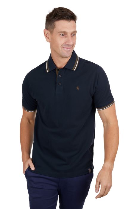 THOMAS COOK LOGAN TAILORED SHORT SLEEVE MENS POLO - NAVY [SZ:S]