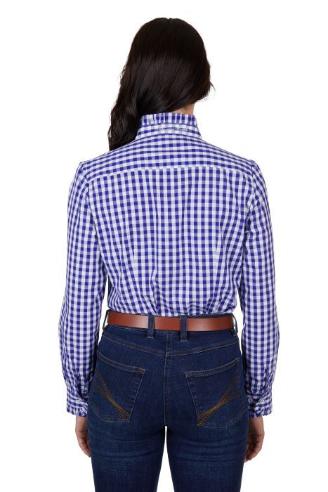 THOMAS COOK DAHLIA FRILL LONG SLEEVE SHIRT - ROYAL BLUE [SZ:8]