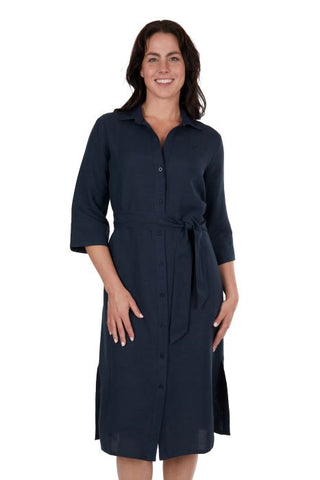 THOMAS COOK HALENA WOMENS SHIRT DRESS - NAVY [SZ:8]