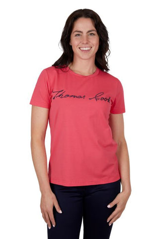 THOMAS COOK EVA SCRIPT WOMENS SHORT SLEEVE TEE - BRIGHT ROSE [SZ:8]