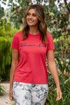 THOMAS COOK EVA SCRIPT WOMENS SHORT SLEEVE TEE - BRIGHT ROSE [SZ:8]