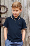 THOMAS COOK LOGAN BOYS SHORT SLEEVE POLO - NAVY [SZ:2]
