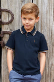 THOMAS COOK LOGAN BOYS SHORT SLEEVE POLO - NAVY [SZ:2]