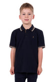 THOMAS COOK LOGAN BOYS SHORT SLEEVE POLO - NAVY [SZ:2]