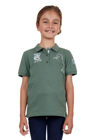 THOMAS COOK LUNA GIRLS SHORT SLEEVE POLO - KHAKI [SZ:2]
